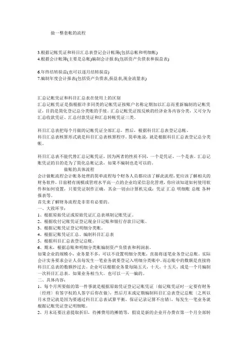 做一整套帐的流程(给新人,绝对超值)