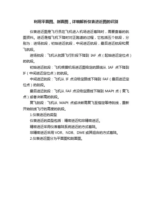利用平面图、剖面图，详细解析仪表进近图的识别