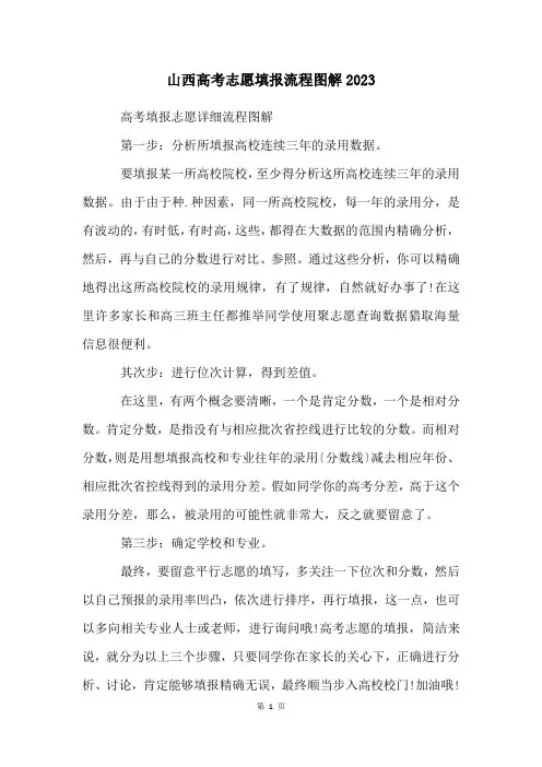 山西高考志愿填报流程图解2023