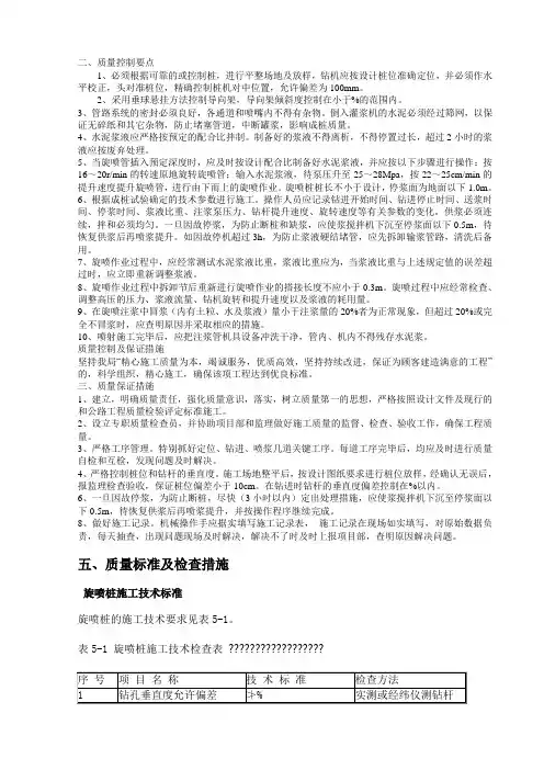 高压旋喷桩质量控制要点