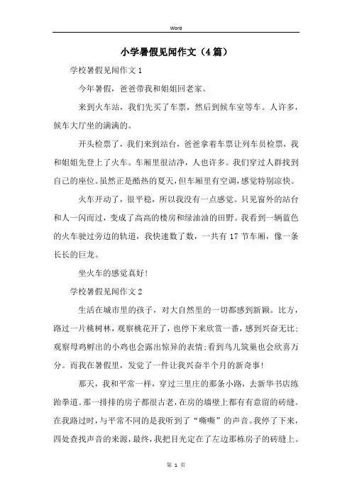 小学暑假见闻作文(4篇)
