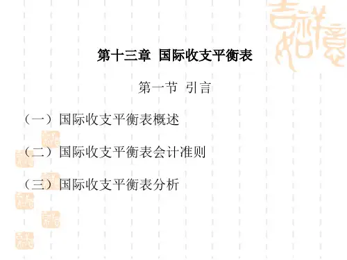 国际经济学之国际收支平衡表