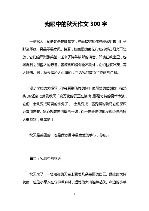 我眼中的秋天作文300字