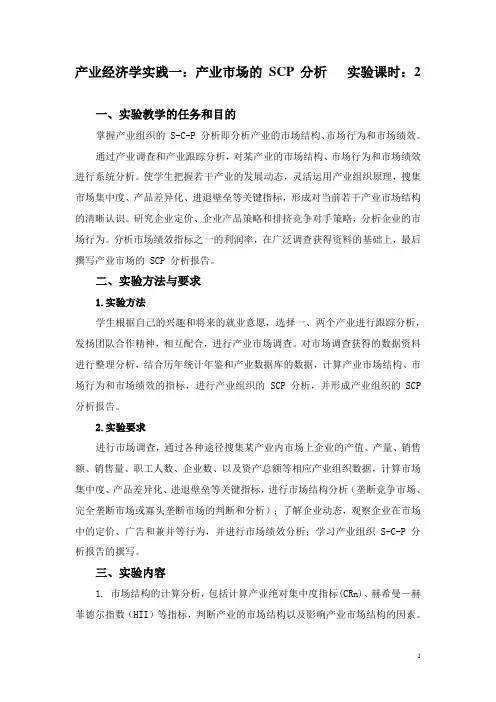 产业市场的 SCP 分析