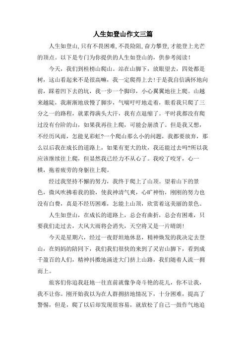 人生如登山作文三篇