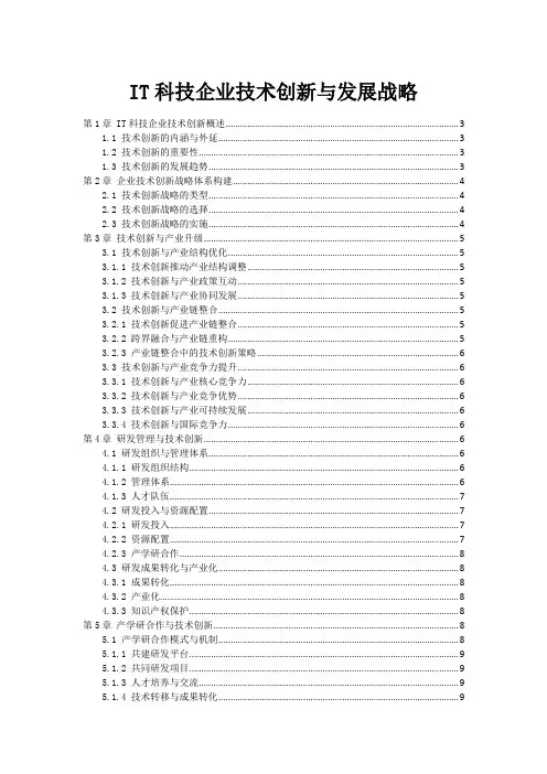 IT科技企业技术创新与发展战略