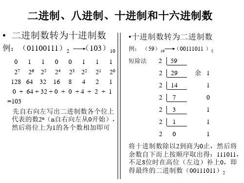 二进制、八进制、十进制和十六进制数转换