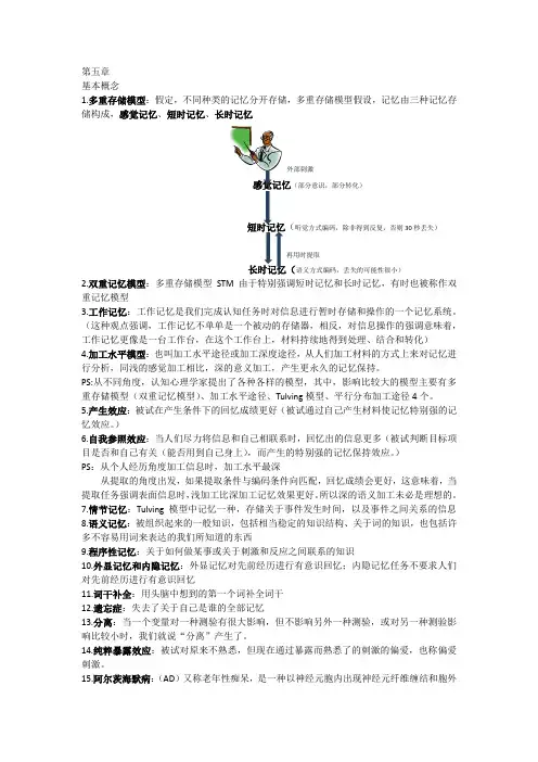 认知心理学-第五章课后习题