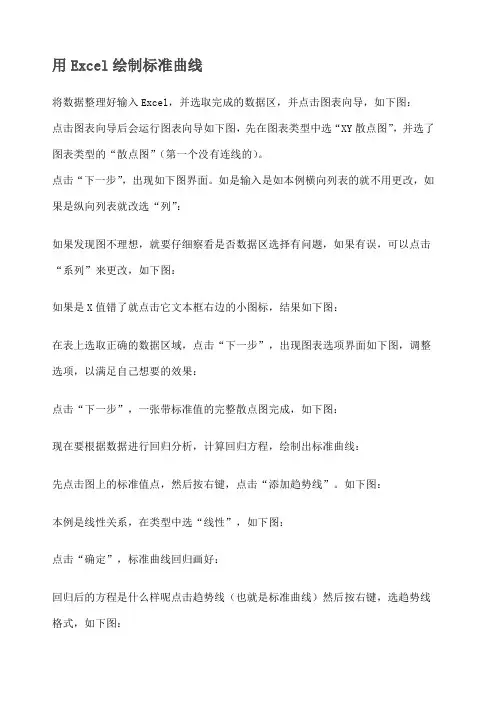 用Ecel绘制标准曲线