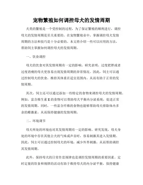 宠物繁殖如何调控母犬的发情周期