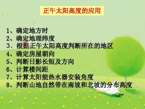 正午太阳高度的应用