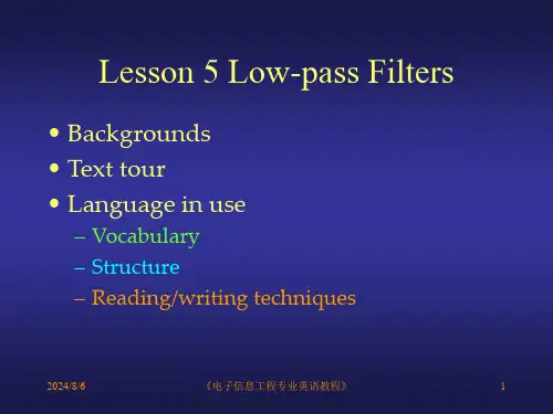 电子信息工程专业英语教程pptLesson5LowpassFilters
