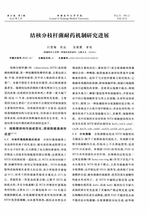 结核分枝杆菌耐药机制研究进展