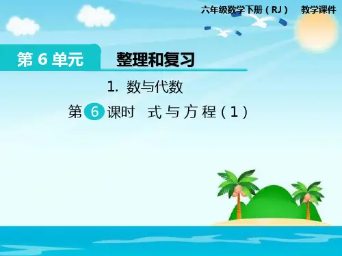 六年级下册数学课件1.数与代数 第6课时 式与方程(1)｜人教新课标(秋) (共11张PPT)
