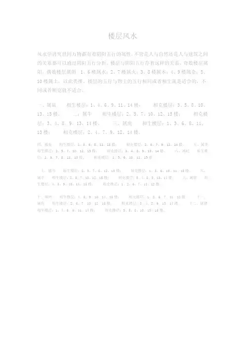 楼层风水