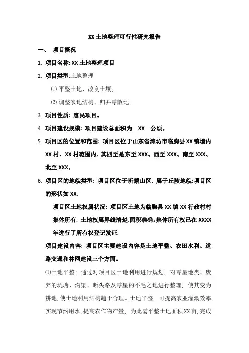 土地整理可行性研究报告