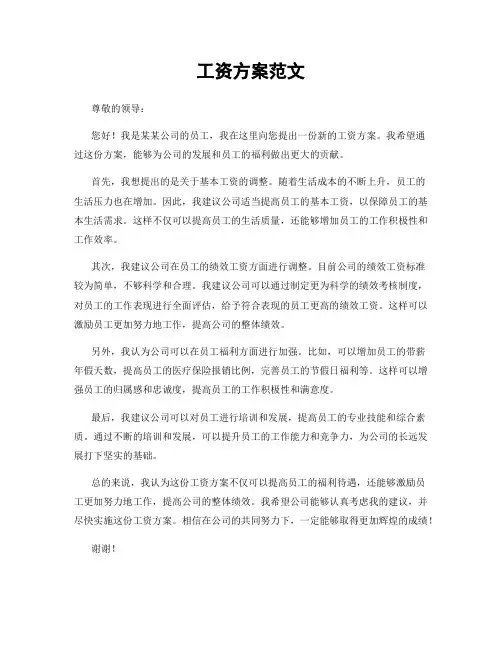 工资方案范文