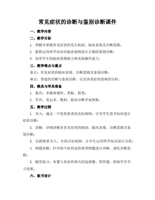 常见症状的诊断与鉴别诊断课件