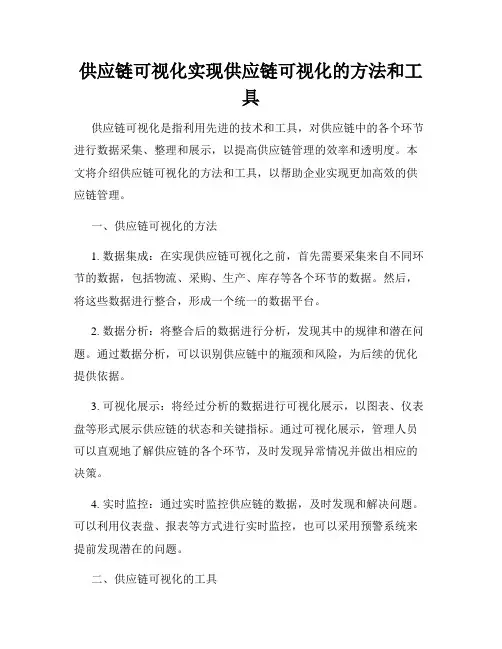供应链可视化实现供应链可视化的方法和工具