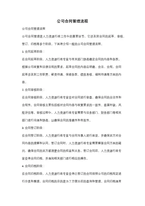 公司合同管理流程