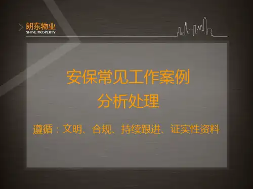 安保常见工作案例分析处理