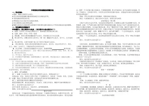 中考议论文常见题型及答题方法