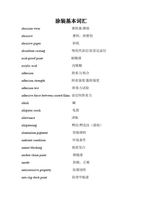 涂装基本词汇