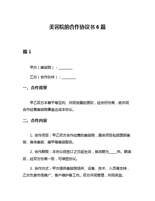 美容院的合作协议书6篇