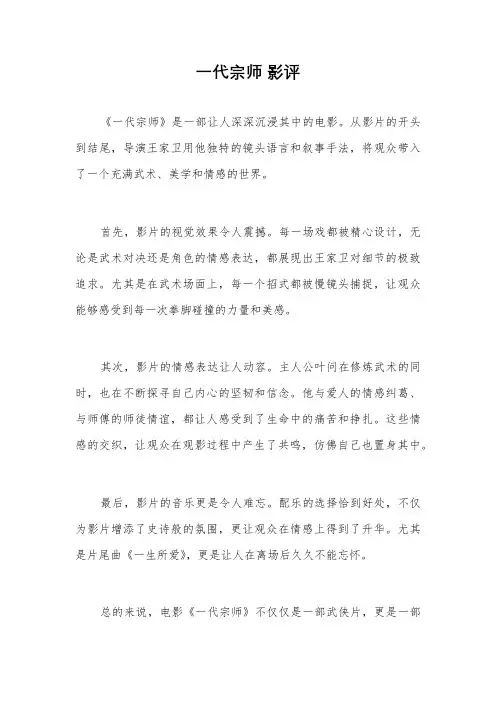 一代宗师 影评