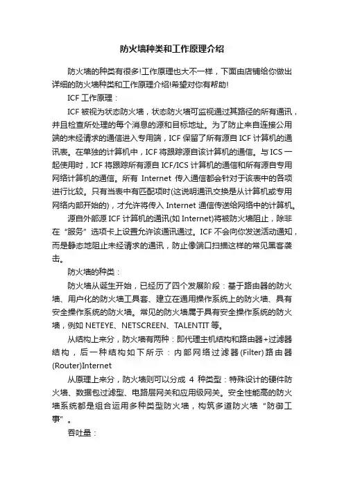防火墙种类和工作原理介绍
