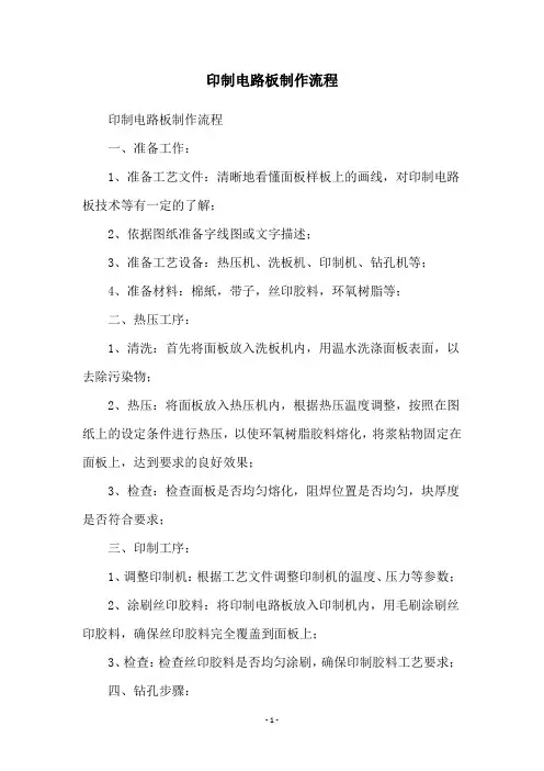 印制电路板制作流程