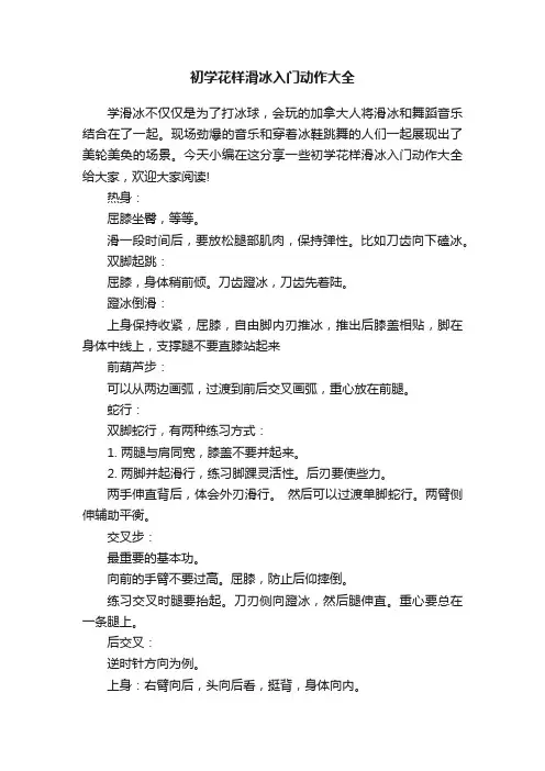 初学花样滑冰入门动作大全