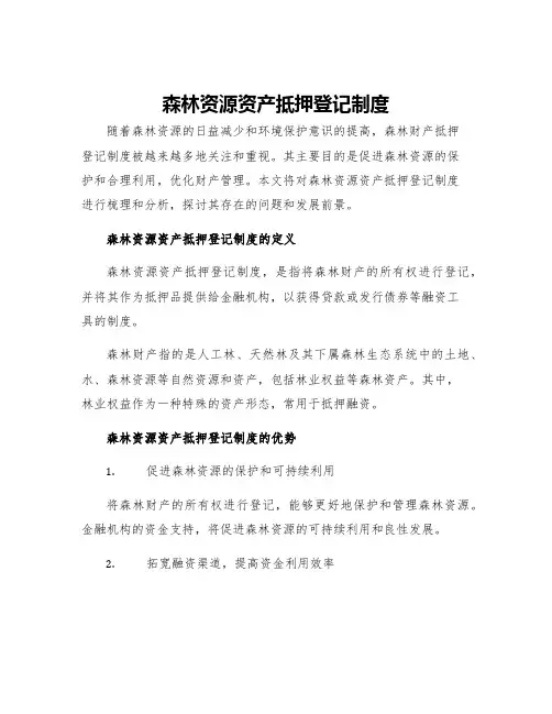 森林资源资产抵押登记制度