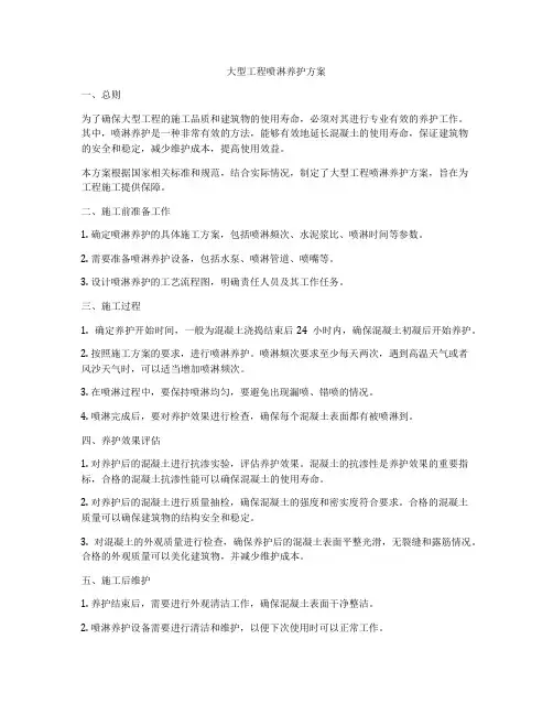 大型工程喷淋养护方案