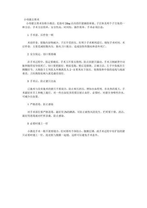小母猪去势术