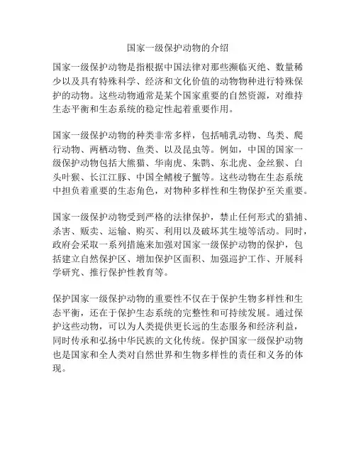 国家一级保护动物的介绍