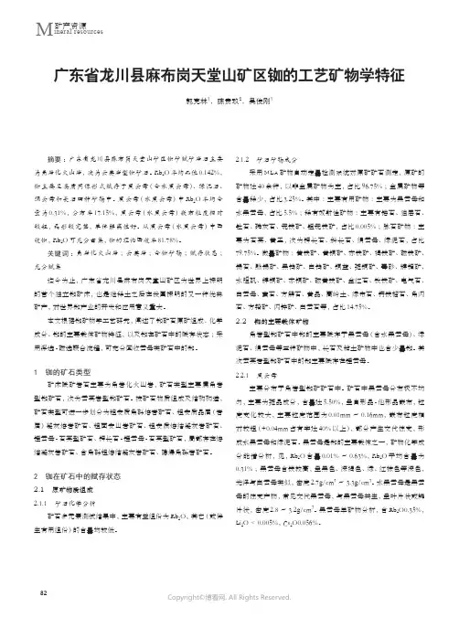 211169377_广东省龙川县麻布岗天堂山矿区铷的工艺矿物学特征