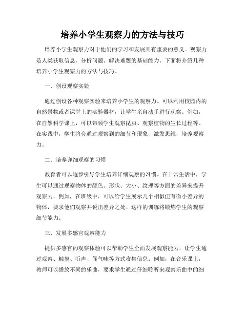 培养小学生观察力的方法与技巧