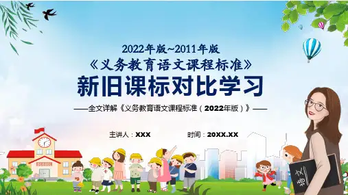 图文学习教育语文课程新旧版课标对比新课标义务教育语文课程标准2022年版学习动态PPT课件演示