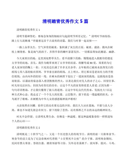 清明踏青优秀作文5篇