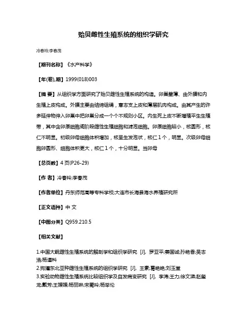 贻贝雌性生殖系统的组织学研究