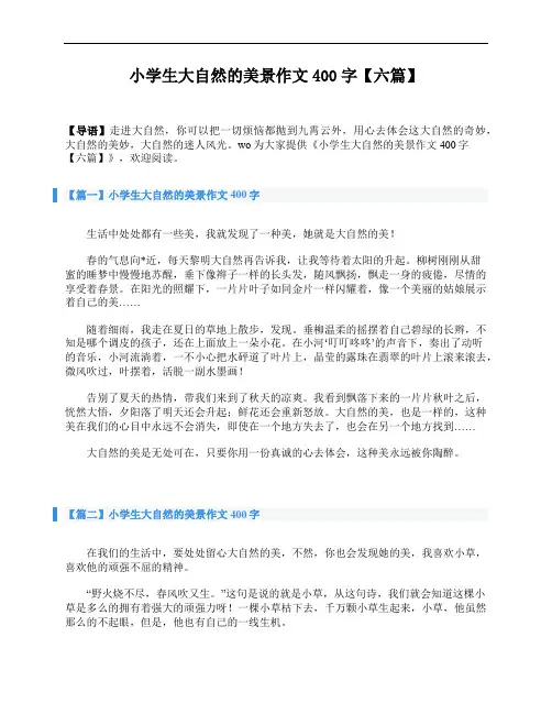 小学生大自然的美景作文400字【六篇】