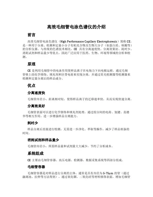 高效毛细管电泳色谱仪的介绍