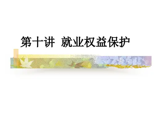 第十讲就业权益保护 ppt课件