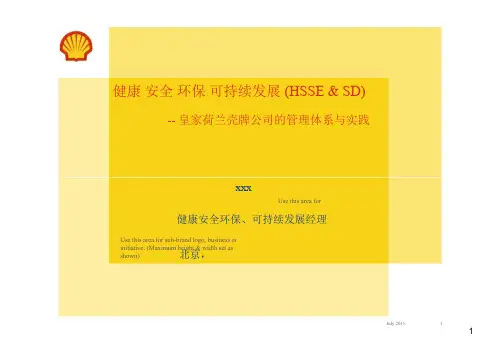 壳牌公司HSSE管理体系ppt课件