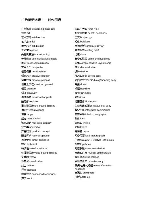广告英语词汇汇总
