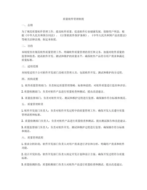 质量软件管理制度