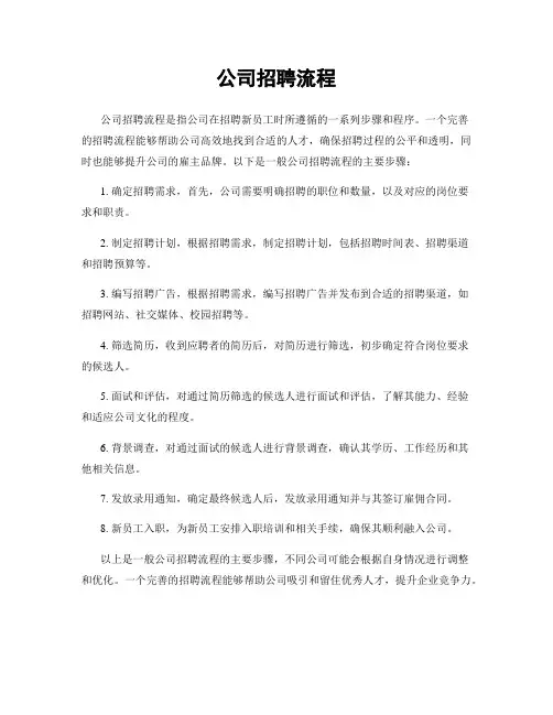 公司招聘流程