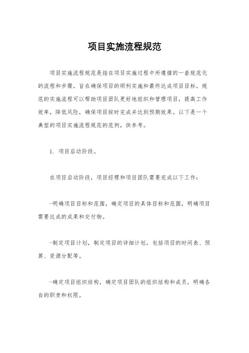 项目实施流程规范