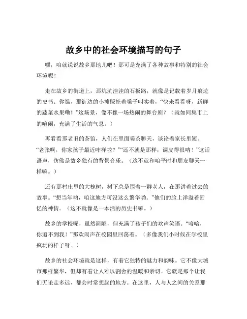 故乡中的社会环境描写的句子